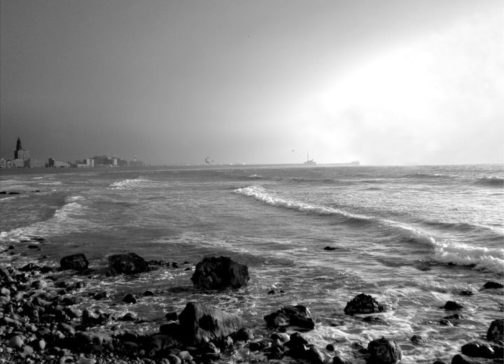 La plage du Havre avant l'orage